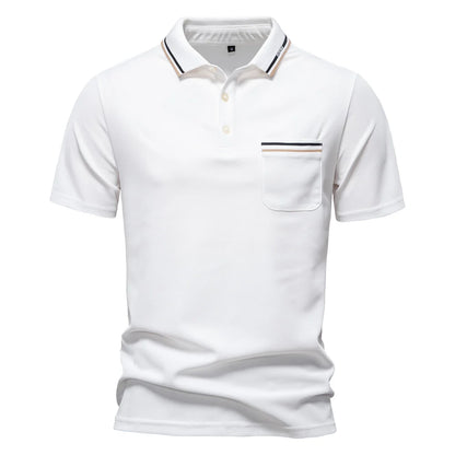 2025 Men's Polos Solid Color Classic Polo Shirt Men Short Sleeve Top Quality Casual Business Social Polo Men With Pocket
