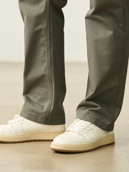 SIMWOOD 2025 Spring Summer New Loose Straight 320gsm 100% Cotton Fabric Chinos Pants Men Smart Casual Trousers
