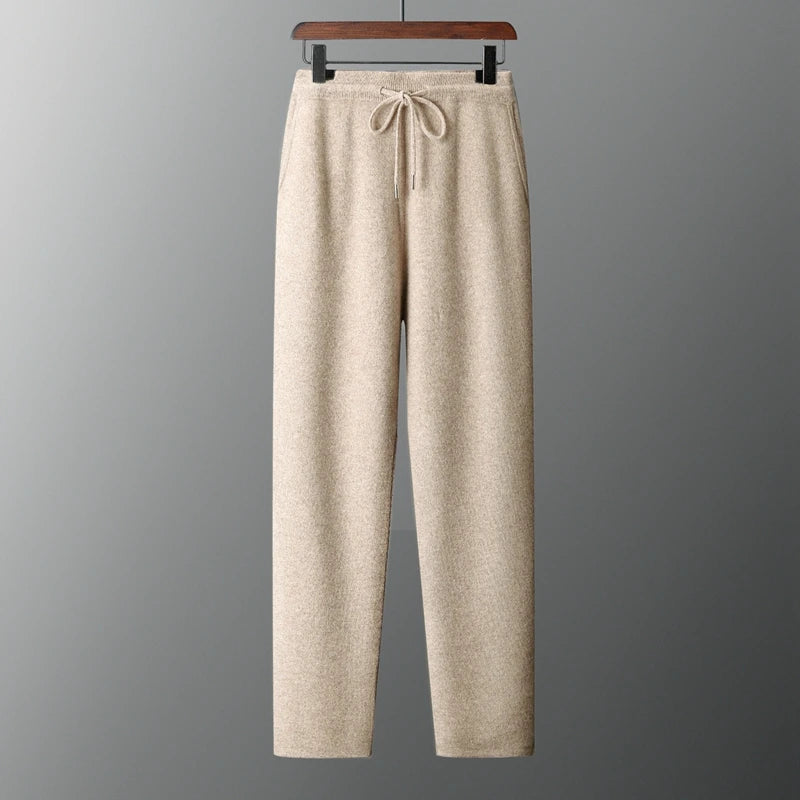 MVLYFLRT Men's Merino Wool Knitted Suit Half Height Zipper Cardigan Long Pants Tracksuit Fashionable Casual Wear 24592431