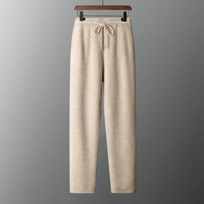 MVLYFLRT Men's Merino Wool Knitted Suit Half Height Zipper Cardigan Long Pants Tracksuit Fashionable Casual Wear 24592431