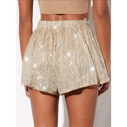 Casual Vintage Streetwear Bling Sequined Summer Shorts for Women Clothing Harajuku Fashion Clothes Party Club Stage Show