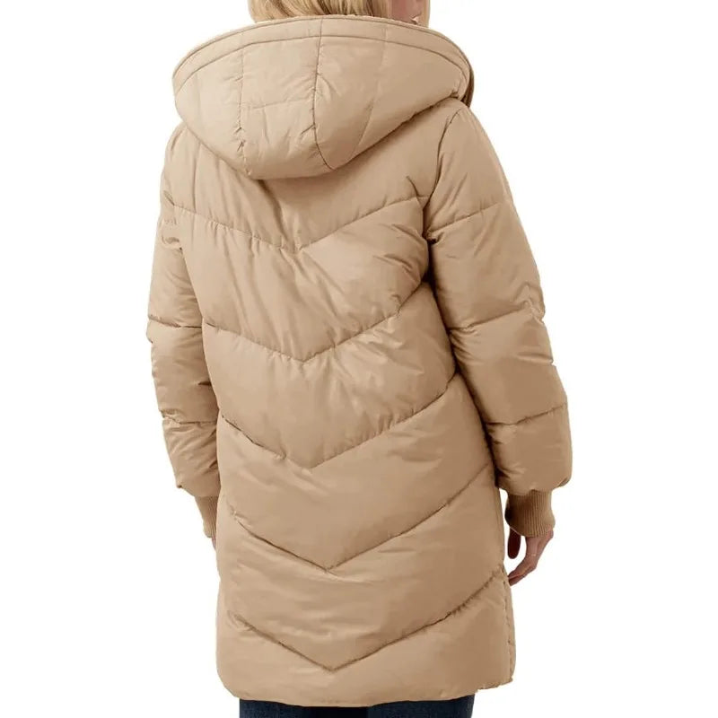 Womens Winter Warm Coats Sherpa Fleece Lined Long Hooded Puffer Jacket