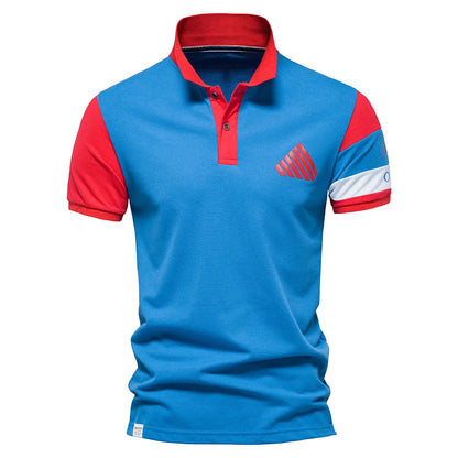 AIOPESON Summer Cotton Dot Printed Polo Shirts for Men Casual Social Business Mens Polos Short Sleeve Polo Men's Clothing