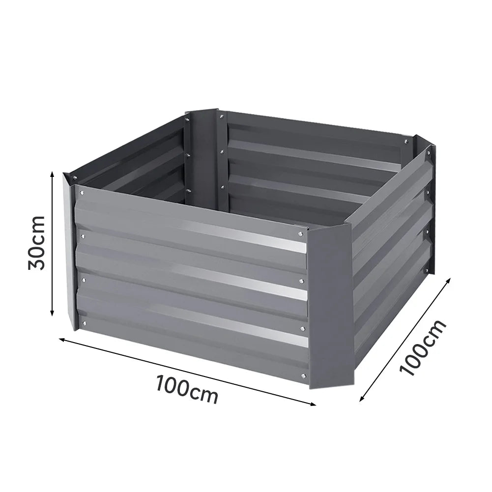 【Breeins】Metal Raised Garden Bed, Rectangle Raised Planter for Flowers Plants, Vegetables Herb