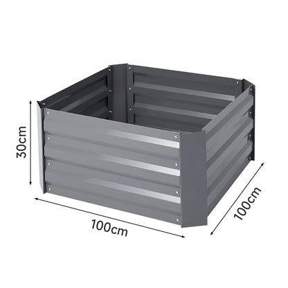 【Breeins】Metal Raised Garden Bed, Rectangle Raised Planter for Flowers Plants, Vegetables Herb