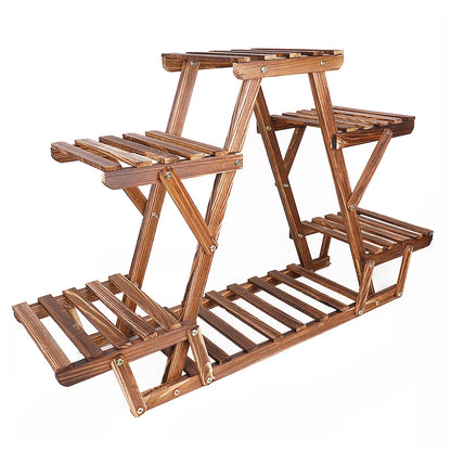 Wooden Plant Stand Holder 6 Tier Flower Pot Rack Corner Display Shelf for Indoor Outdoor