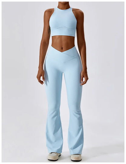 Flare Leggings Yoga Pants Women High Waist Wide Leg Pants Women Gym Workout Fitness Sports Flared Pant Latin Dance Trousers