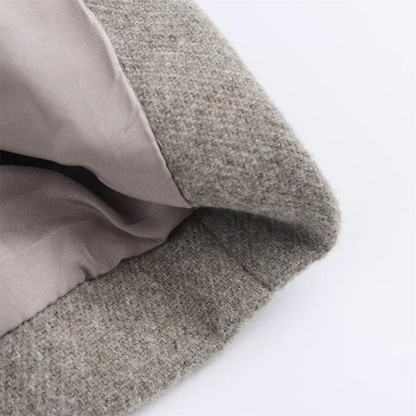 TRAF Autumn New Product Women's Casual Fashion Style Double breasted Wool Collar Long sleeved Jacket Coat