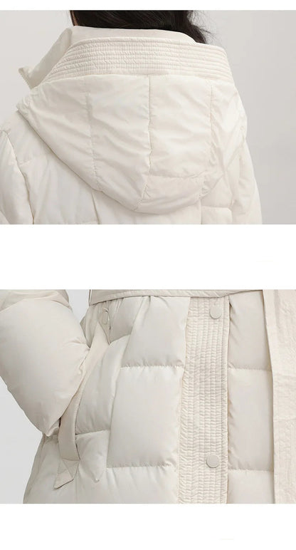 New Winter Parkas Thick Down Cotton Jacket Women Hooded Mid-Length Puffer padded coat