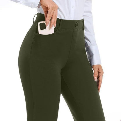 Women's Black Stretch Soft Cross Waist Flared Pants Yoga Casual Wide Leg Pants Sports Fitness Pants Women's Clothing
