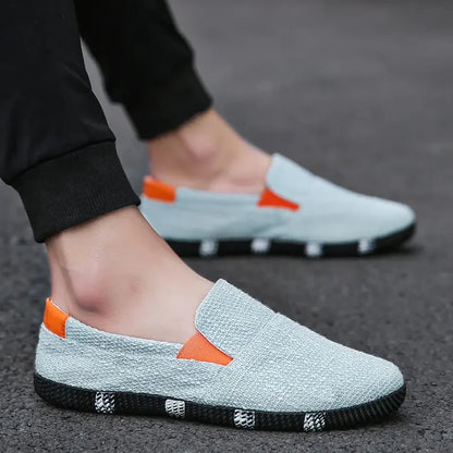 Men's Board Shoes Summer New Luxury Canvas Breathable Soft Sole Hiking Casual Fashion Trend Linen Lazy Fashion Brand Shoes