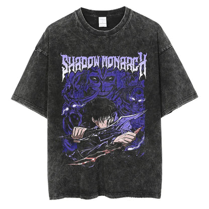 Solo Leveling Pure Cotton T-shirts Manga Streetwear Summer Men Top Harajuku Y2k Male Clothing