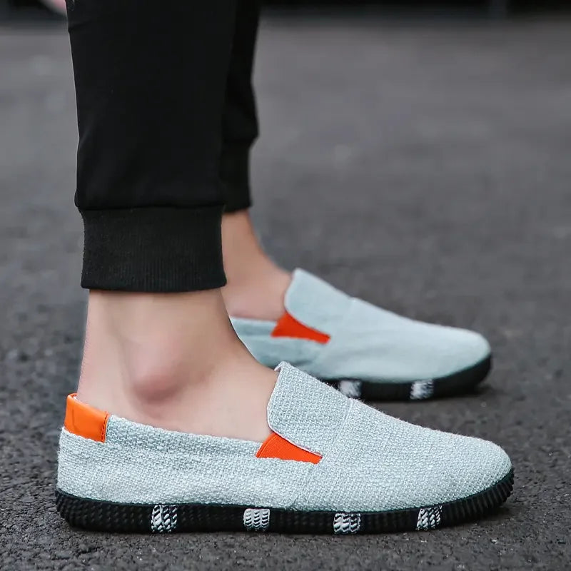 Men's Board Shoes Summer New Luxury Canvas Breathable Soft Sole Hiking Casual Fashion Trend Linen Lazy Fashion Brand Shoes