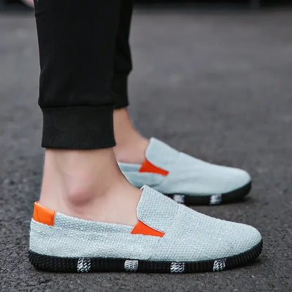 Men's Board Shoes Summer New Luxury Canvas Breathable Soft Sole Hiking Casual Fashion Trend Linen Lazy Fashion Brand Shoes
