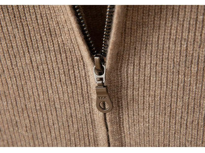 Luxury 100% Merino Wool Sweater for Men Half Zipper Polo Collar Pullover Autumn Winter Cashmere Thick Knitwear Smart Casual Top