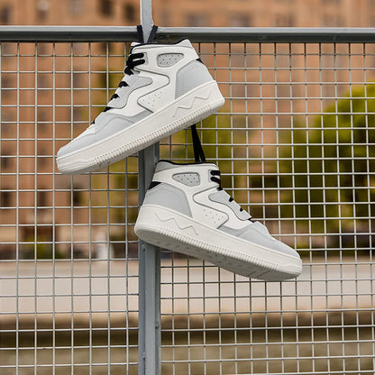 361 Degrees Men's Skateboard Shoes Leather High-top Water-repellent Elastic Thick-soled Simple Versatile Male Sneakers 672436628