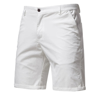 2021 New Summer 100% Cotton Solid Shorts Men High Quality Casual Business Social Elastic Waist Men Shorts 10 Colors Beach Shorts
