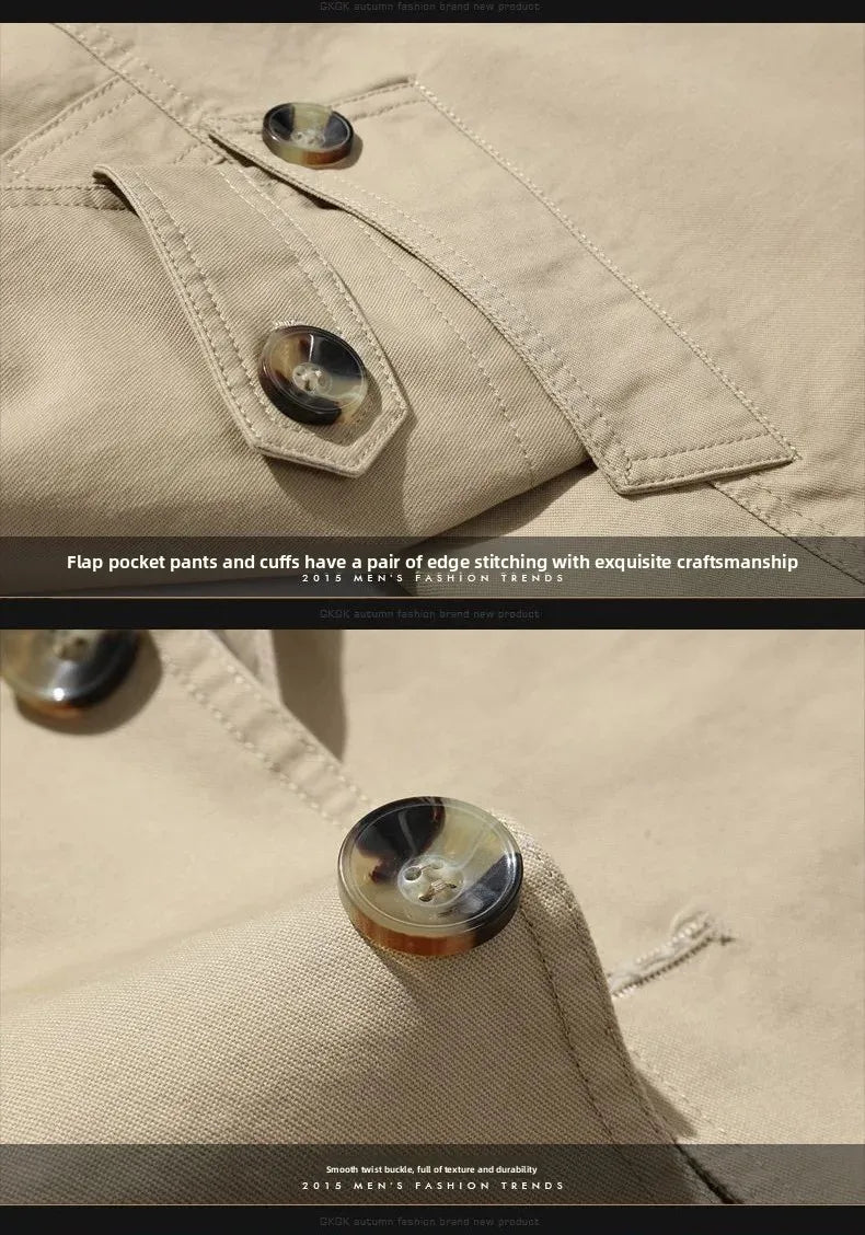 Casual Cotton Work Jacket Men's Spring Autumn New Style Pure Cotton Windbreaker Lightweight Summer Men's Clothing Coat