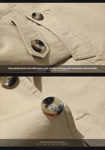 Casual Cotton Work Jacket Men's Spring Autumn New Style Pure Cotton Windbreaker Lightweight Summer Men's Clothing Coat