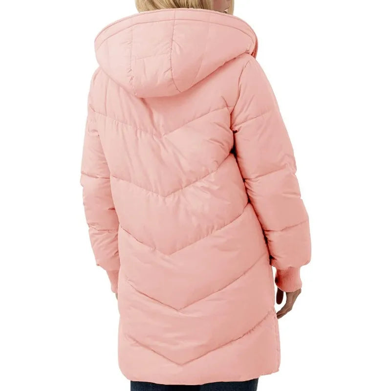 Womens Winter Warm Coats Sherpa Fleece Lined Long Hooded Puffer Jacket