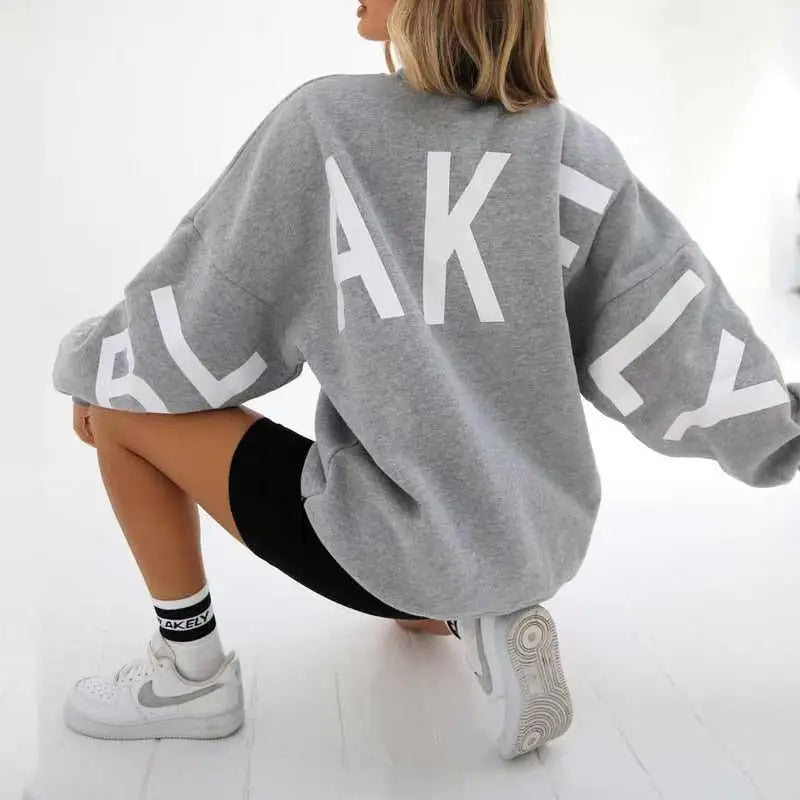Y2K American Harajuku Clothing Thickened Fashion Letter Printing Pullover  Sweatshirt Women's New Style Long Sleeve Sweatshirt