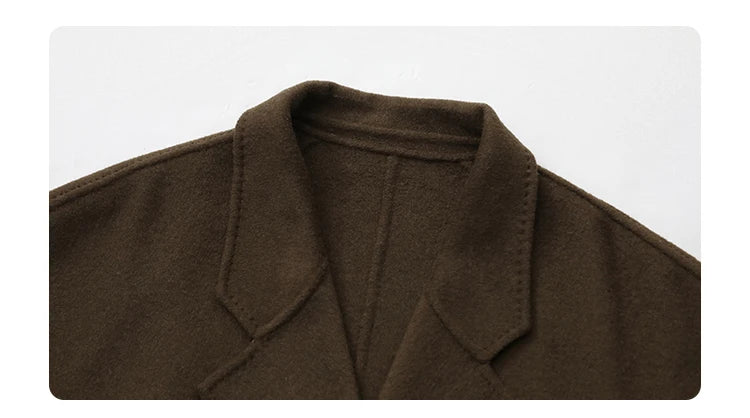 CHIC VEN Women Long Double-sided Woolen Coats Retro Loose Female Overcoat Double Breasted Ladies Windbreak Autumn Winter 2025