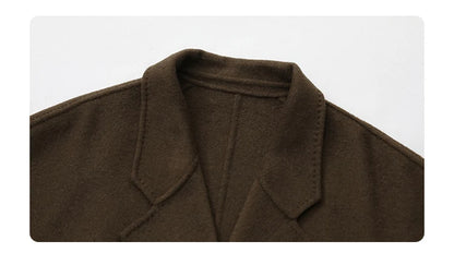 CHIC VEN Women Long Double-sided Woolen Coats Retro Loose Female Overcoat Double Breasted Ladies Windbreak Autumn Winter 2025