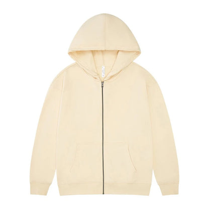 High Quality 330gsm 100% cotton Oversized Heavyweight Blank Zipper Hoodie Sweater Oversized Blank Zip Up Hoodie For Men