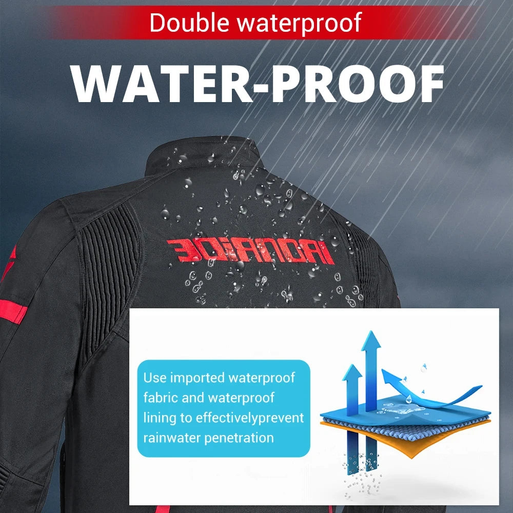 Motorcycle Jacket Waterproof Motorcross Jacket Pants Moto Jacket Windproof Riding Motorbike Clothes With Protective Gear M-3XL