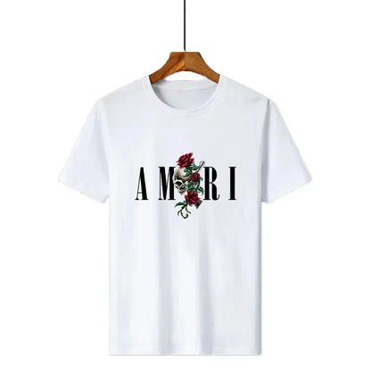 Retro Y2k T-shirt Cotton Soft Graphic Print Tees for Male Designer Luxury Short Sleeve Vintage O-neck Tops Summer Man Clothing