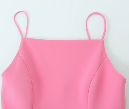 Ladies Pink Spaghetti Strap Dress