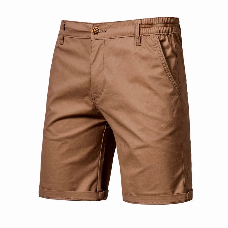 Men Summer Casual Business Shorts Soild Cotton Shorts For Man Elastic Waist Gym Running Shorts Sport Beach Shorts Male Clothes
