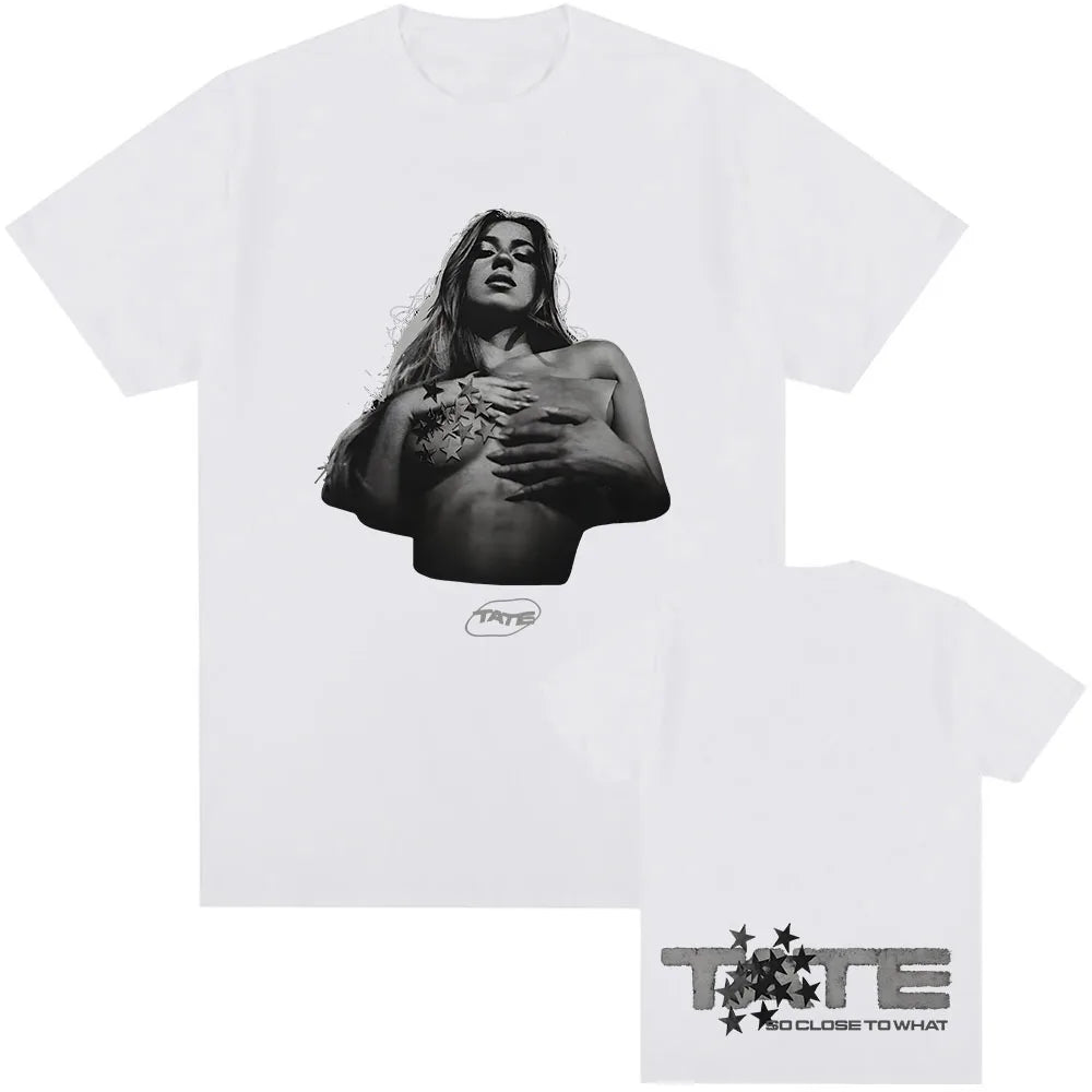 T Shirt Tate McRae So Close To What Tshirts 2025 New Album Singer Printing T-shirt Cotton Tees Summer Round Neck Mens Clothing