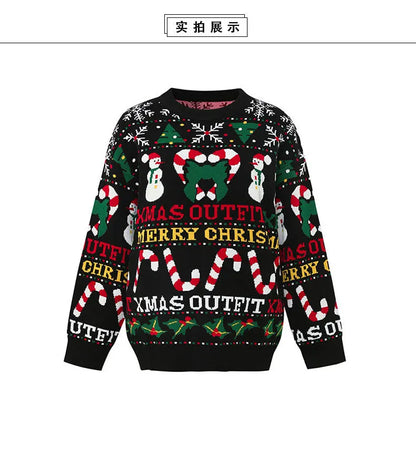 Plus Size Ugly Christmas Sweater | Cartoon Print Skin-Friendly Knitwear | Oversized Pullover for Women & Men