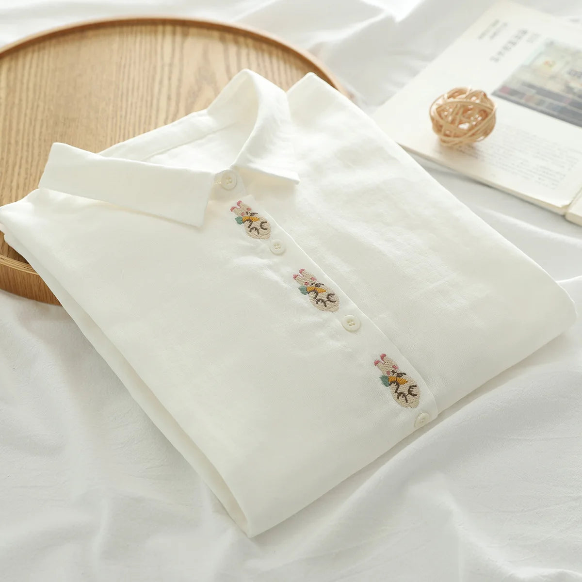 Women's clothing summer 2025 novelty short sleeve lapel white embroidery shirts and blouses stylish stylish women's blouse