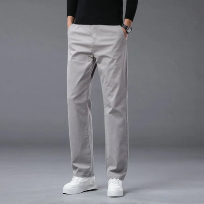 190 Cm Tall Men's Pants Summer Straight Chino Trouser Male Stretch Cotton Office Work Extra Long Leg Length 115 110cm Lengthed
