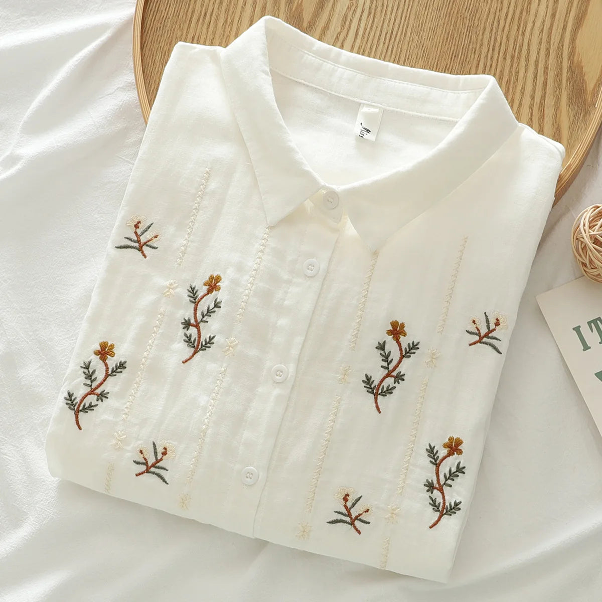Women's clothing summer 2025 novelty short sleeve lapel white embroidery shirts and blouses stylish stylish women's blouse