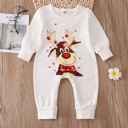 Family Christmas Pajamas Set Xmas Matching Deer Mother Daughter Father Son Clothes Adult Kid Sleepwear Baby Mommy And Me Pyjamas
