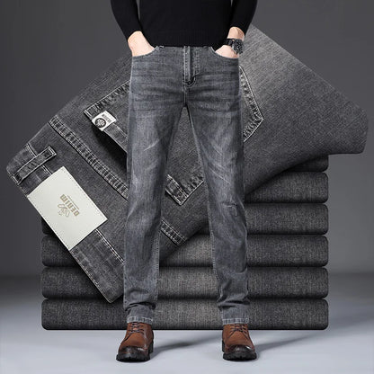 New Men's Classic Versatile Narrow Leg Denim Pants Office Work Chino Trousers Chic Vintage Streetwear Casual Hot Sale Jeans Male