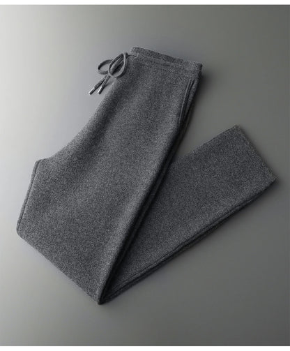 MVLYFLRT Men's Merino Wool Knitted Suit Half Height Zipper Cardigan Long Pants Tracksuit Fashionable Casual Wear 24592431