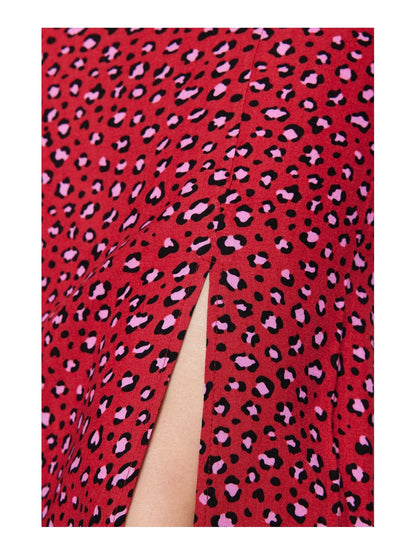 Trendyol TYZA Women's Plus Size Skirts Casual Animal Print Woven Plus Size Clothes Animal Print Skirts Casual