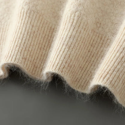 DjzDsm Men's 100% Mink Cashmere Top Polo Collar Sweater Casual Business Cashmere Sweater New Knitted Sweater Autumn and Winter