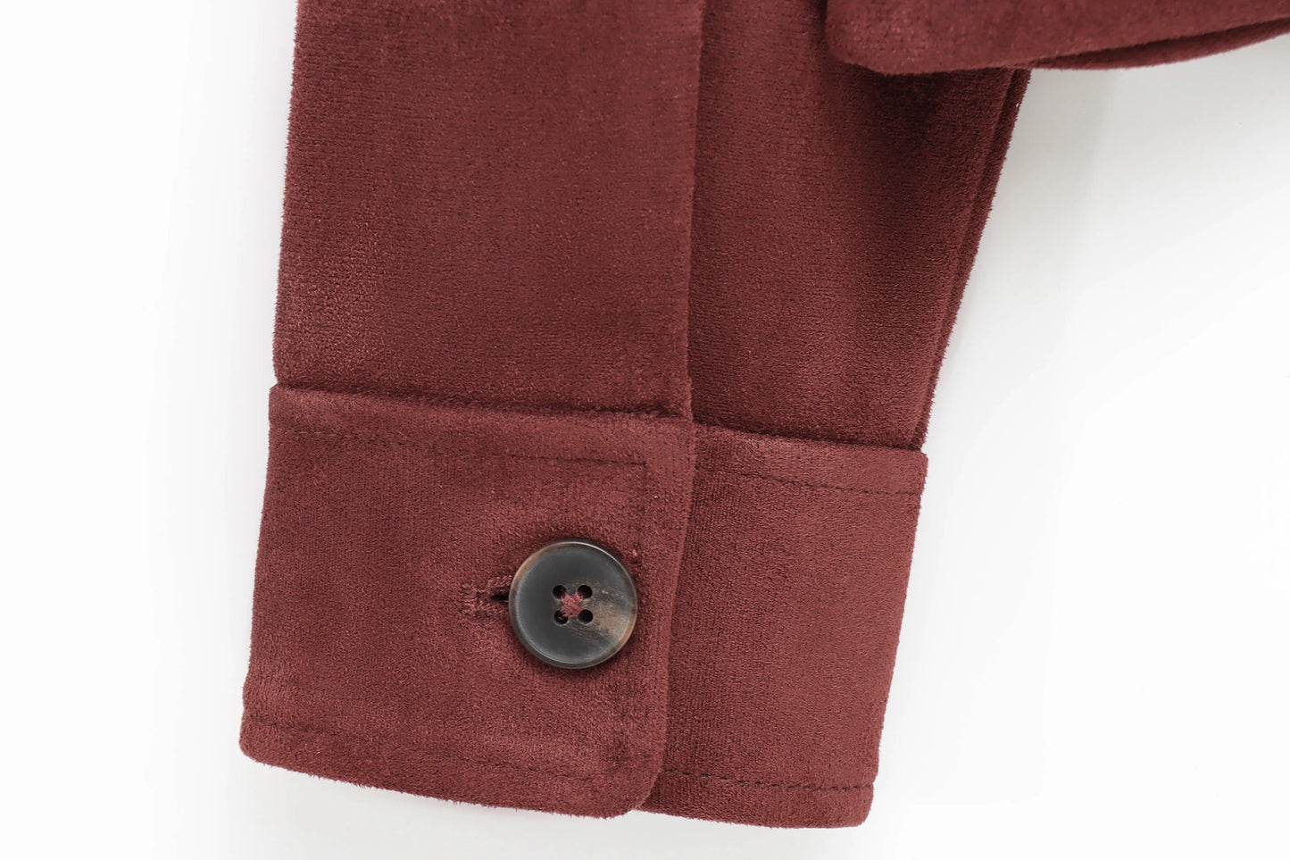 TRAF Women's Suede Texture Jacket 2025 Fashion Long Sleeve Cropped Coats Women Casual New In Outerwear