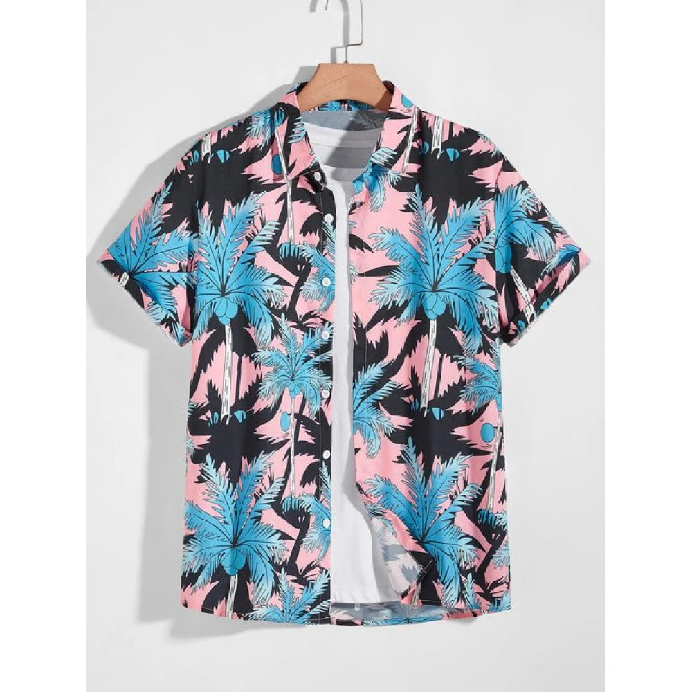 Hawaiian 3D Print Coconut Tree Men's Summer Beach Shirts Casual Street Outdoor Hip Hop Mens Clothes 2025 Harajuku Blouse Tops