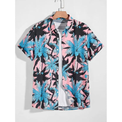 Hawaiian 3D Print Coconut Tree Men's Summer Beach Shirts Casual Street Outdoor Hip Hop Mens Clothes 2025 Harajuku Blouse Tops