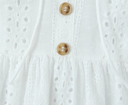 Evening Party Embroideryed Dress Elegant Summer Solid Color White Lace dress Off Shoulder Short Dress Front Tie Back Shirred