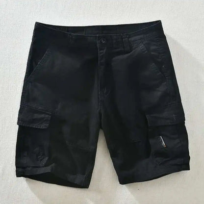 Men's Classic Cargo Stretch Short Summer Comfortable Cotton Causal Work Shorts Streetwear Five Point Pants with Multi-pockets