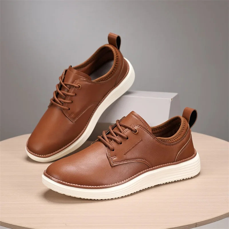 2025 New Men's Sneakers Classic Leather Casual Shoes Outdoor Fitness Running Shoes Light Walking Flat Luxury Tennis Shoes