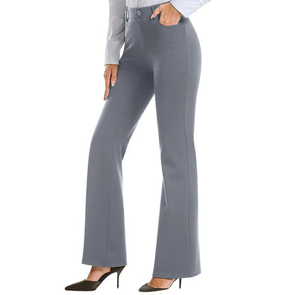 Women's Black Stretch Soft Cross Waist Flared Pants Yoga Casual Wide Leg Pants Sports Fitness Pants Women's Clothing
