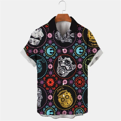 Men's short sleeve Urban Fashion 3D digital Printing Summer shirt